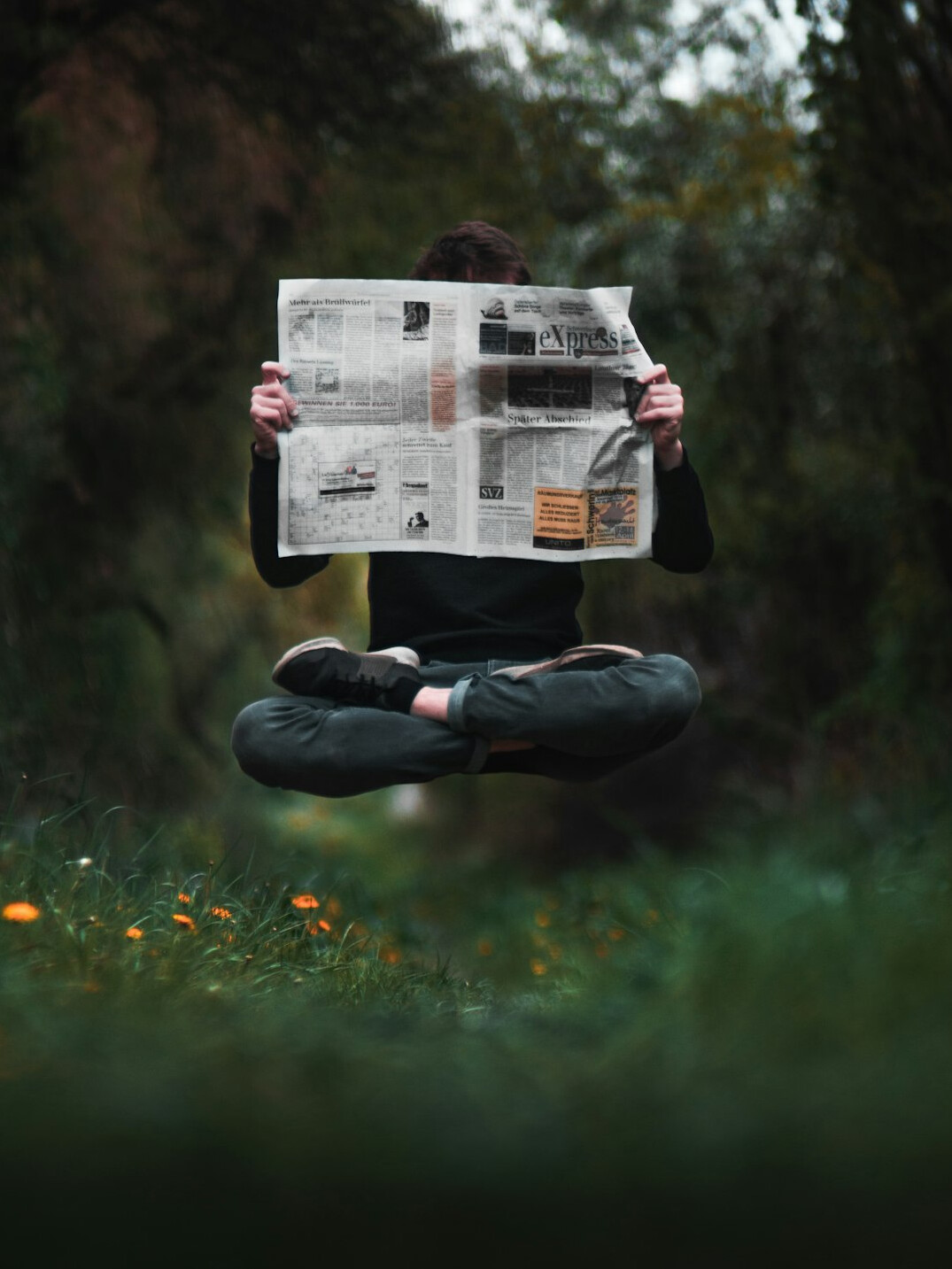 person reading news
