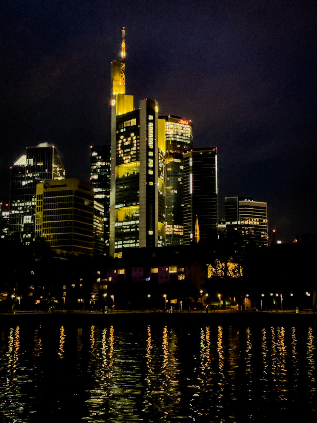 corporate building at night